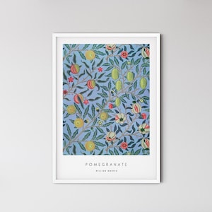William Morris Print, Pomegranate, William Morris Poster, Botanical art, Fine Art Print, Botanical Wall Art,