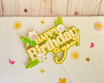 Primavera, tanti auguri a te. File di taglio digitale per Cricut SVG, fiori modello