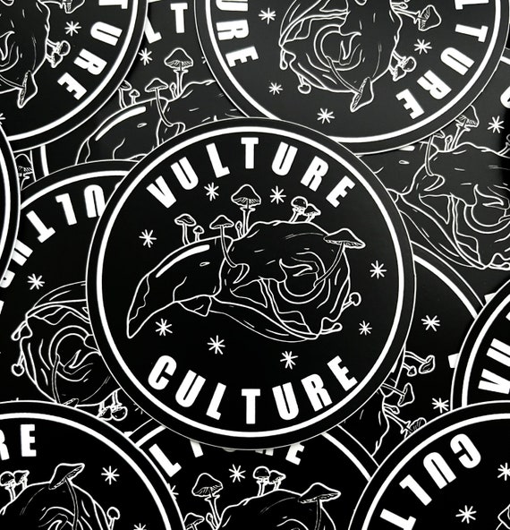 Halloween sticker-Vulture Culture Circle sticker-Bird skull vinyl decal-Gothic Dark Art Sticker-Witchy Spooky Sticker