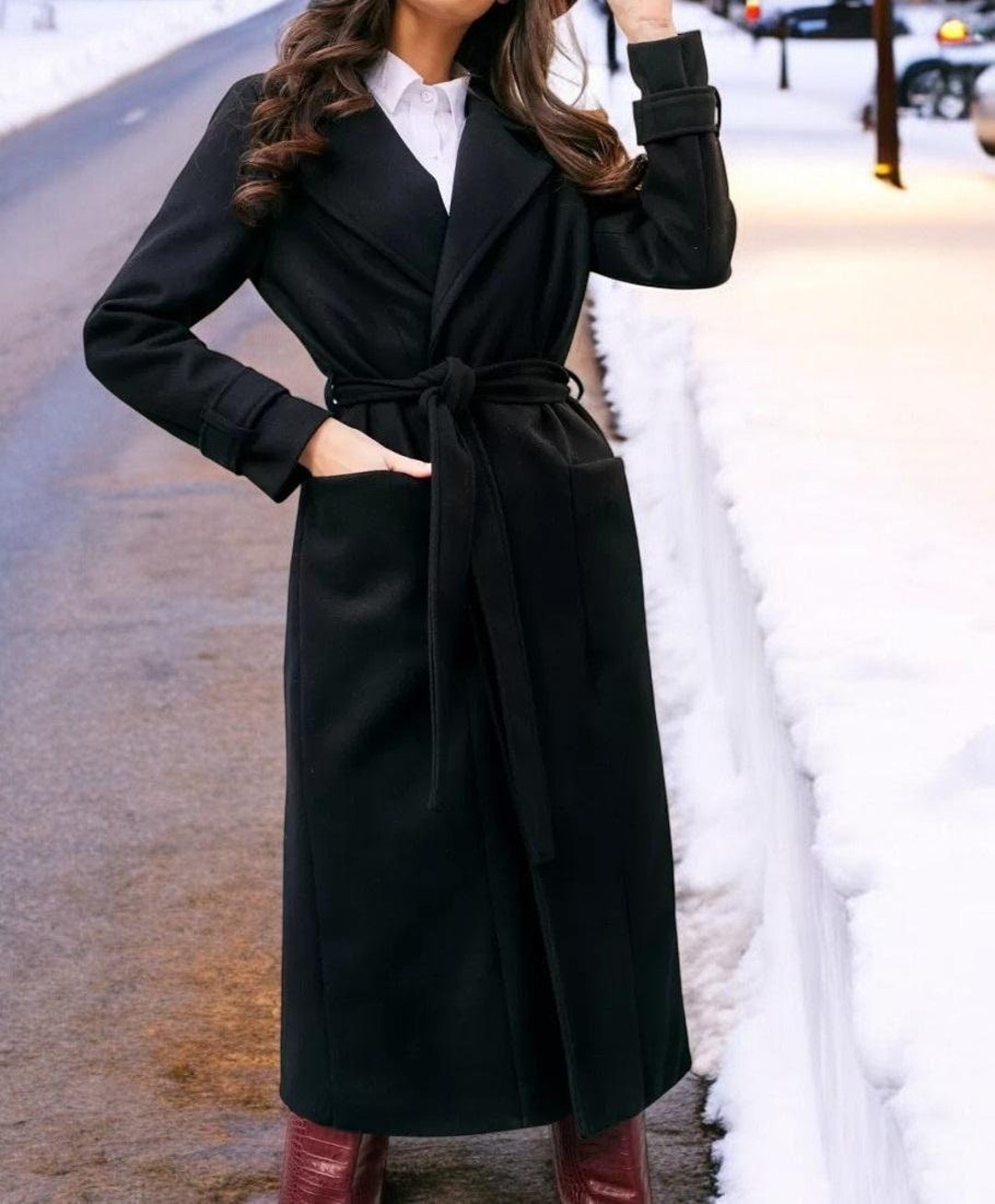 Women Wool Coat 2019 Winter Overcoat Slim Long Wool Jacket Ladies Elegant Wool Blends Outerwear