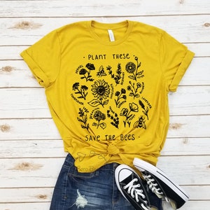 Plant These To Save The Bees Botanical Art Shirt Plant These To Save The Bees Botanical Art Shirt