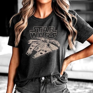 Star Wars Millennium Falcon - Star Wars Characters Lightsaber Shirt, Galaxy&#39;s Edge May the Force be with you shirt, Vintage Star Wars shirt