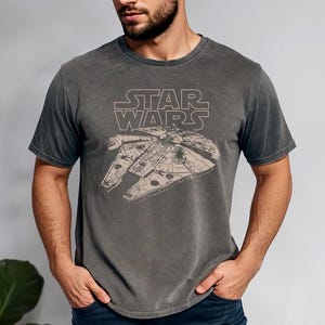 Star Wars Millennium Falcon - Comfort Colors, Star Wars Characters Shirt, Galaxy&#39;s Edge May the Force be with you, Retro Star Wars shirt