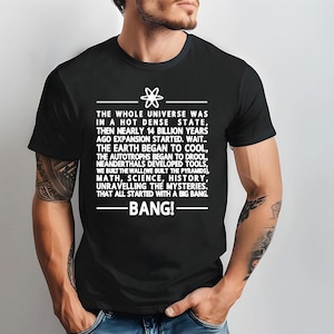 Big Bang Theme (White) - Unisex shirt, Big Bang Cute Gifts, Funny Nerdy TV show, Big Bang fan shirt , Sheldon Leonard Penny shirt