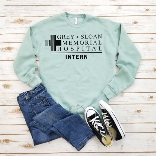 Grey's Anatomy Grey + Sloan Memorial Hospital Fleece Crewneck Sweatshirt - Super Soft, Black, Large (50% Polyester/50% Cotton) - View #7