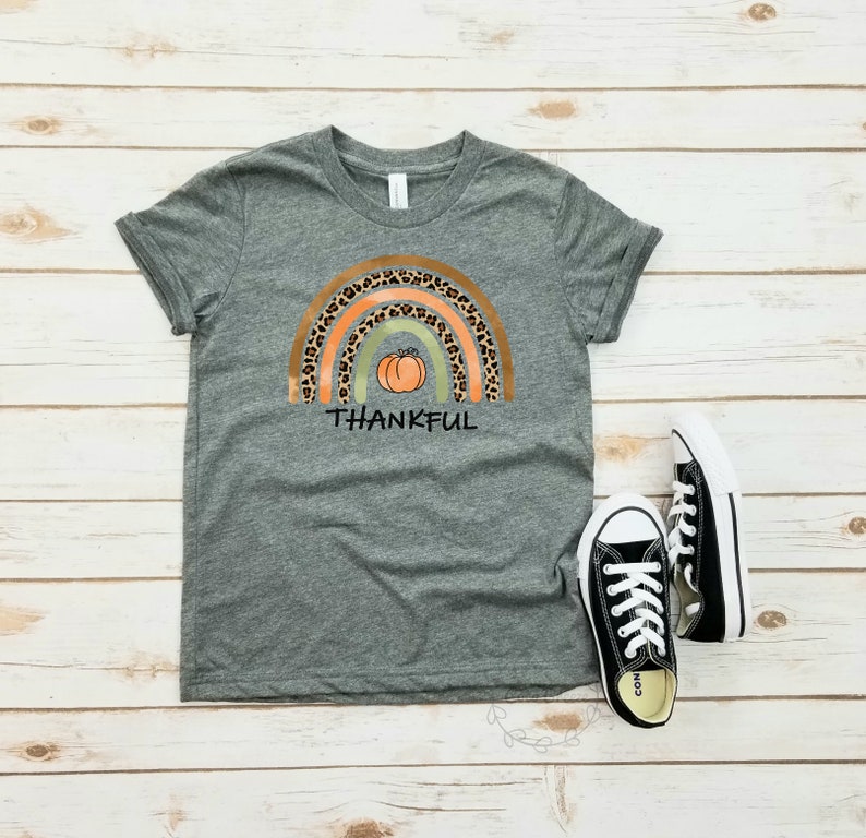 thanksgiving shirts unisex youth tshirt thanksgiving shirt Thankful Rainbow give thanks shirts funny thanksgiving family matching