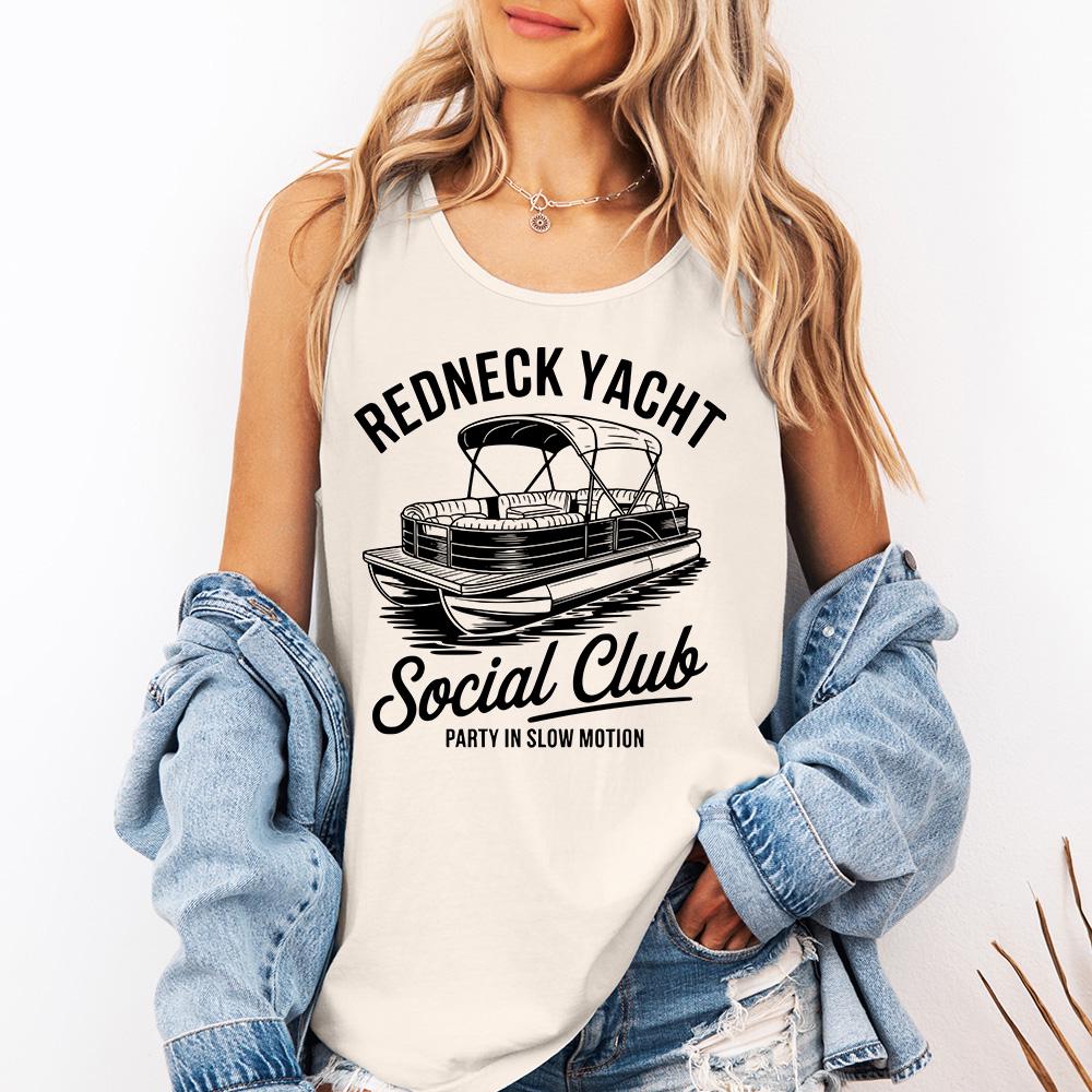Club Social de Yates Redneck - Camiseta de tirantes con colores cómodos, camiseta Hick, camiseta Trahy, camiseta Redneck, camiseta Hillbilly, camiseta Redneck, Club Social Redneck