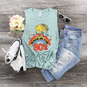 Made in the 80s Rainbow - womens muscle tank. Retro 80&#39;s shirt, Bring Back The 80s, Gym shirt, Fitness Inspiration, Workout, I Love the 80s