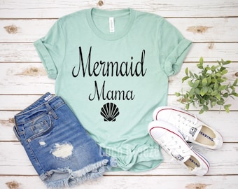 Mermaid MAMA - unisex tshirt. mermaid mom shirt, mermaid mommy shirt, mermaid party outfit, mermaid party shirt, under the sea party
