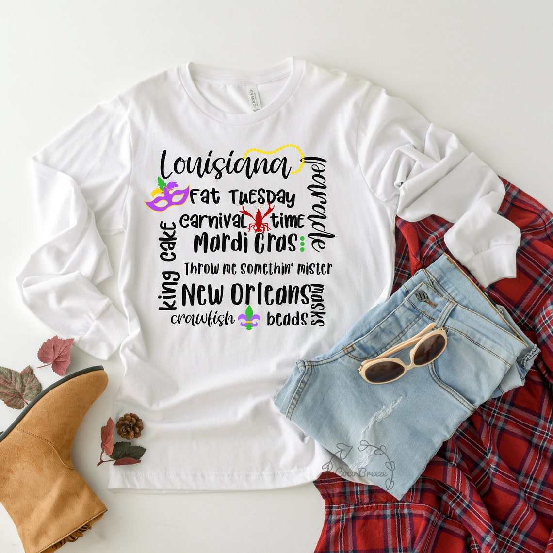 Citation de Mardi Gras tshirt à manches longues unisexe