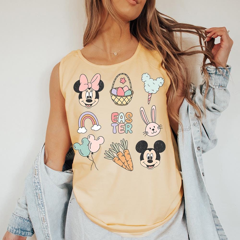 Minnie Easter - Tank Top Cc, Minnie Easter Shirt, Disneyland Easter Shirt, Disney Easter Shirt, Disney Family Easter Shirt,, Disney Bunny Teeshirtsummer