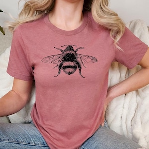Bee Illustration - Beekeeper Shirt, Bee Lover Gift, Insect Shirts, Earth Day Shirts, Beekeeper Gift, Bee Lover Shirt, Save the Bees Shirt