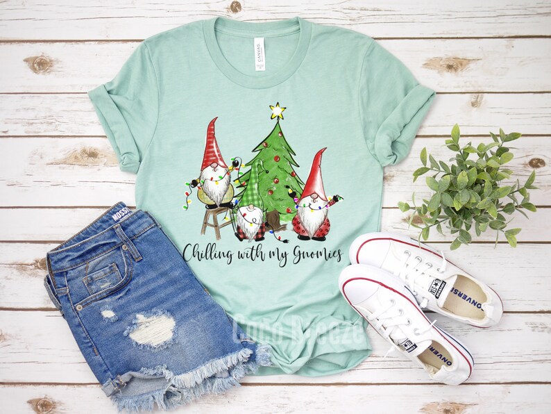 gnome shirt,christmas womens christmas shirts Chilling with my Gnomies merry christmas christmas shirt christmas gnomes unisex tshirt