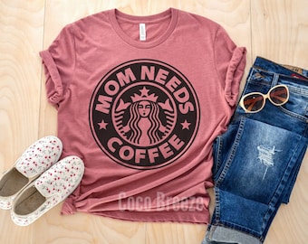 Mom needs coffee - unisex tshirt. mom shirt, funny mom shirt, coffee shirt, coffee lover shirt, coffee tshirt, gift for mom, gift for coffee