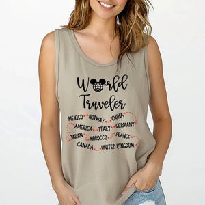 World Traveler Liste der Länder - Comfort Colors Tank, Epcot Food and Wine Festival, Disney Trip, Disney Vacay Shirt, Disney Trinktank