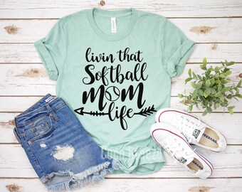 Livin that SOFTBALL mom life - unisex tshirt. softball mom shirt, softball shirt, softball shirts, baseball women shirt, softball womens