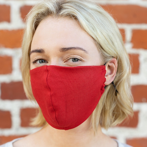 Linen Face Mask Etsy