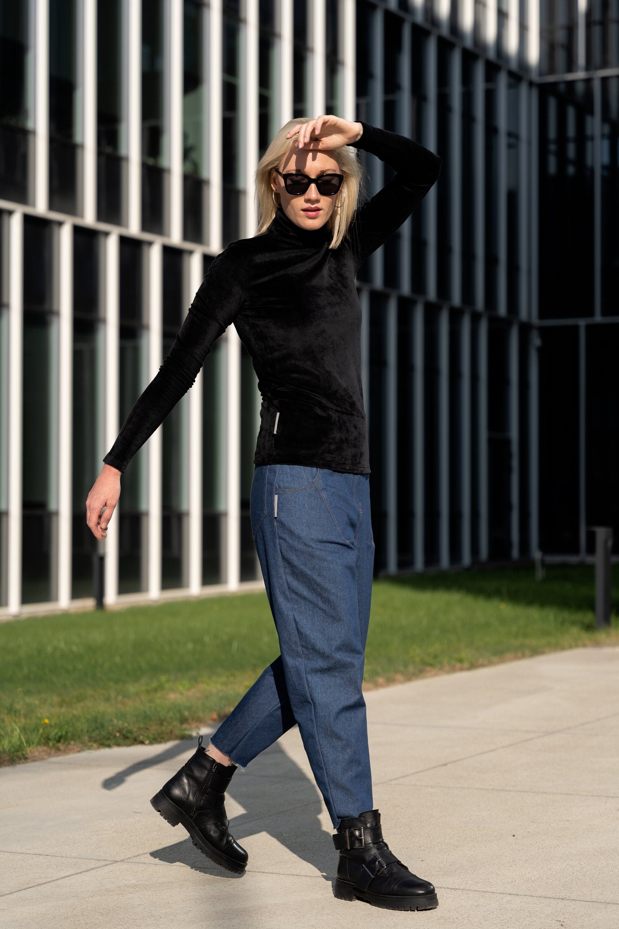 Black velour clearance turtleneck