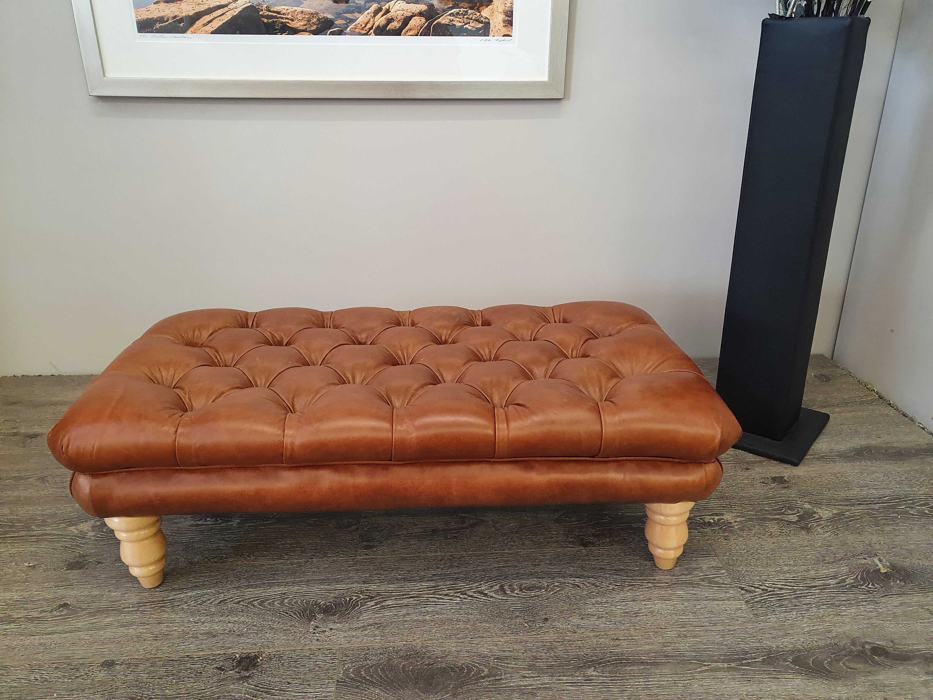 AMANDA BLACK Furniture Genuine Leather Hide Upholstery
