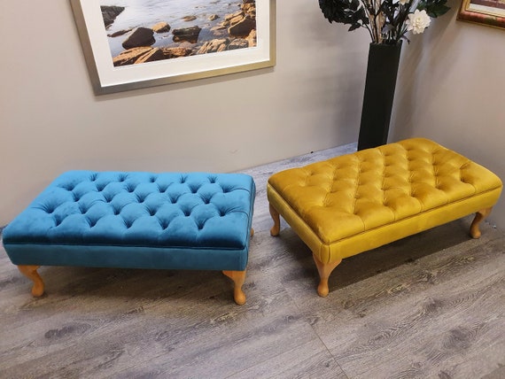 Yellow chesterfield footstool discount