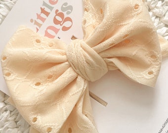 ILLET CITRON * Bandeau avec noeud | noeuds d'été | Extensible | Oeillet | Bandeaux pour bébé fille | Bandeaux bébé fille | Arcs debout | Attaché à la main