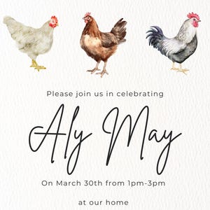This Chick Is One, Editable Birthday Invite, This Chick, Chicken Birthday Invite, 1st Birthday