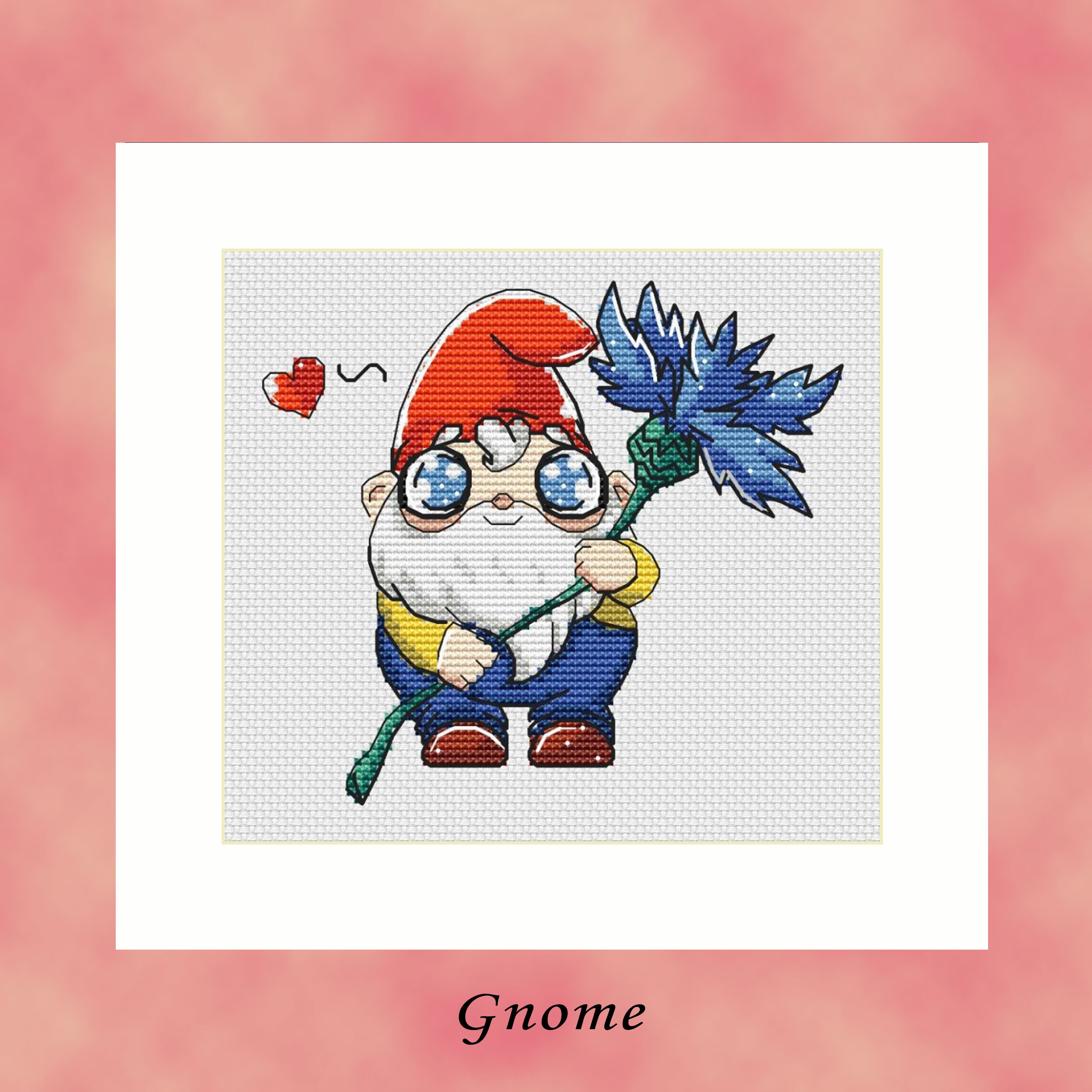 Cross Stitch Gnome Pattern PDF instant Children's Cross Etsy