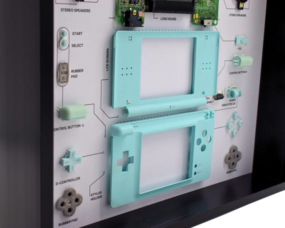Nintendo DS Lite Turquoise | Framed Retro Console Art | Gamer Gift