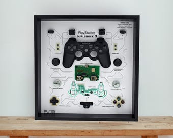 Smontaggio del controller PS3 nero con cornice – Decorazione murale per giocatori