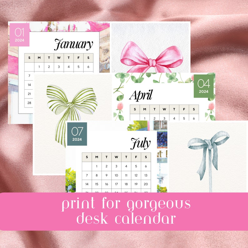 2024 Wall Calendar, 2024 Printable Monthly Calendar, 2024 Digital