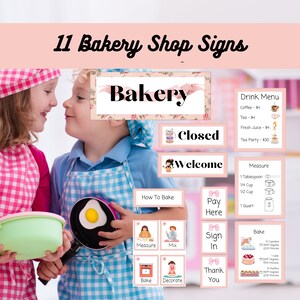 Printable Bakery Dramatic Play Set Homeschool Bakery Shop Bakery and Tea Party Pretend Play Dress Up Instant Download image 6