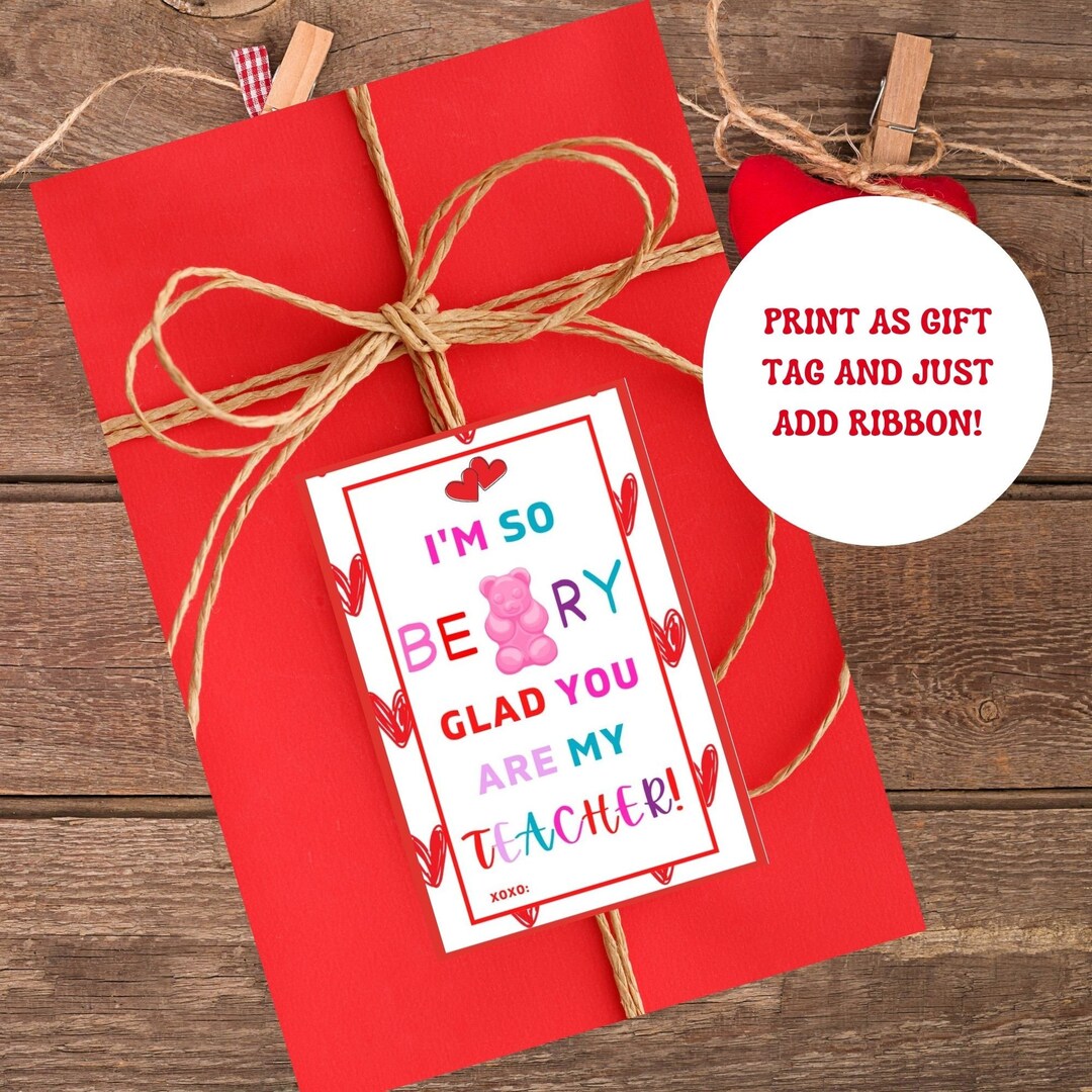 Valentine's Day Teacher Gift Tag | Printable Gift Tag for Valentines ...