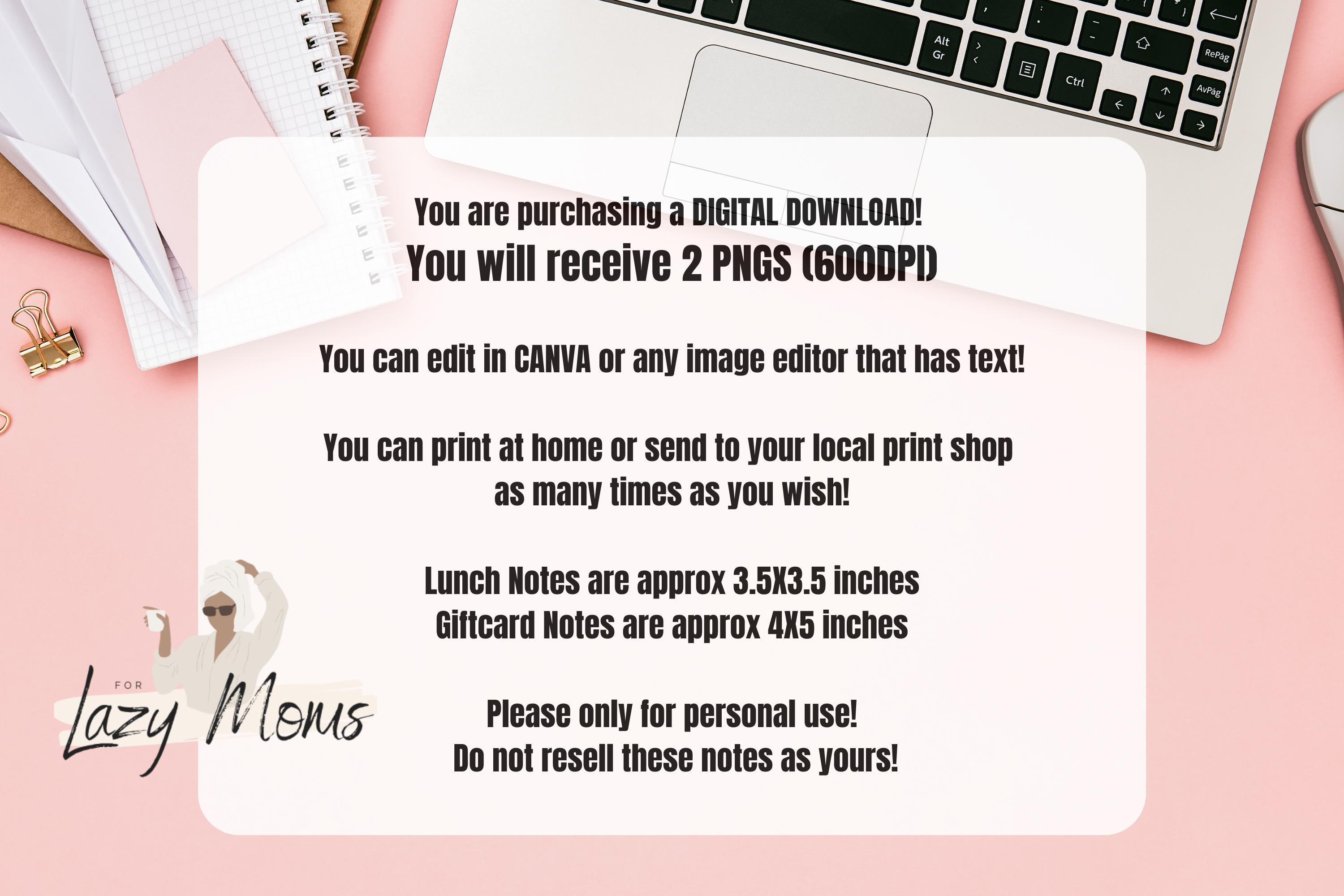 Printable Prep School Themed Lunchbox Notes, Monogram Lunch Notes ...