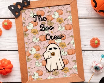 BOO CREW Printable Wall Art | Halloween Digital Print | Boo Crew Sign | Coffee Bar Art | Spooky Art | Wall Signs | Digital Download Print