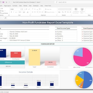 Planilha do Excel para Captação de Recursos de Organizações Sem Fins Lucrativos | Controle de Receitas e Despesas de Eventos Beneficentes imagem 2