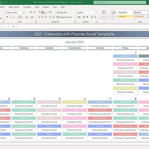"Editable 2026 monthly planner in Excel with 12 pages"