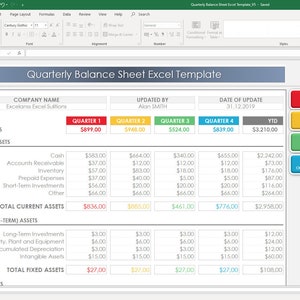 Quarterly Balance Sheet Excel Template: Financial Statement Workbook