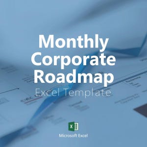 Monthly Corporate Roadmap Excel Template: Customizable Planner (Digital Download)