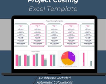 Project Costing Excel Template | Project Budget & Expense Tracker Spreadsheet