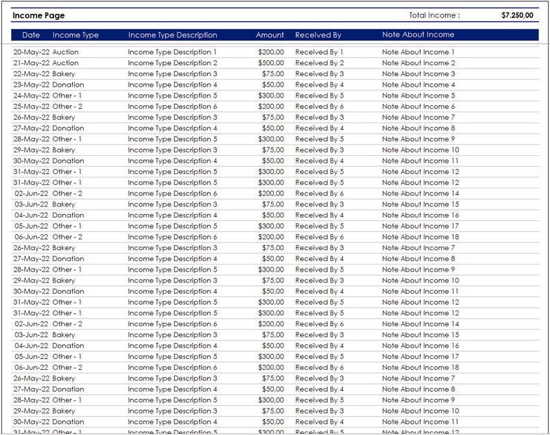 Planilha do Excel para Captação de Recursos de Organizações Sem Fins Lucrativos | Controle de Receitas e Despesas de Eventos Beneficentes imagem 8