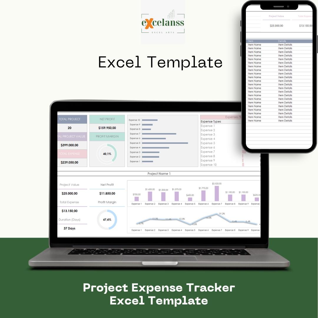 Project Expense Tracker Excel Template – Cost, Budget & Profit Margin ...