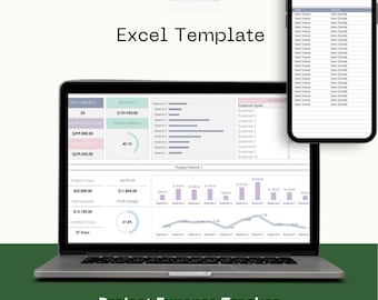 Project Expense Tracker Excel Vorlage - Kosten, Budget & Gewinnspanne