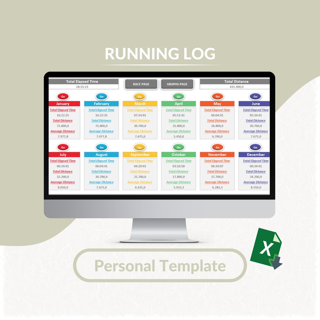 Running Log Excel Template Running Tracker Running Excel Planner Running Log Excel Template Running Tracker Running Excel Planner