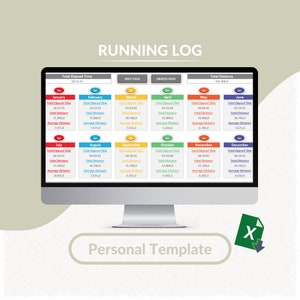 Running Log Excel Template: Tracker & Planner (Printable, Editable)