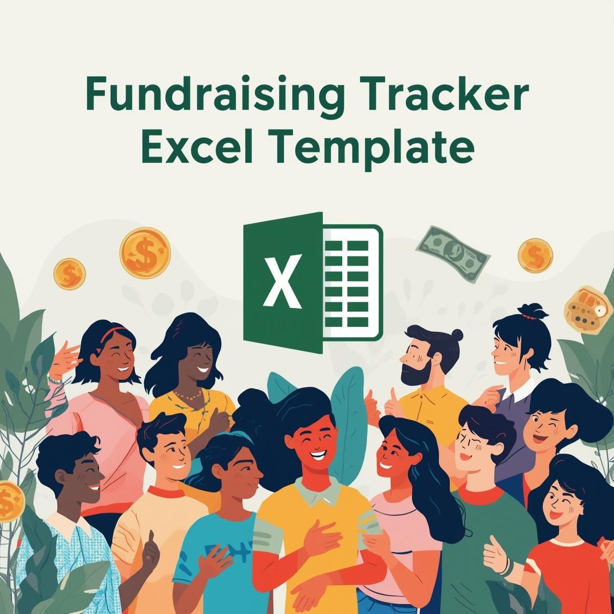 Fundraising Tracker Excel Template: Donation Progress Spreadsheet (Digital Download)