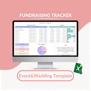 Fundraising Tracker Excel Template | Fundraising Progress Tracker | Donation Tracking Spreadsheet | Nonprofit Budget Tracker