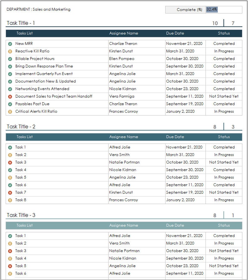 Team Goals & Objectives Planning Excel Template Planner Etsy Australia