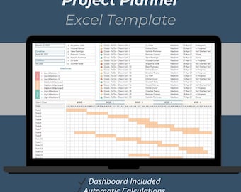 Plantilla de Excel para Planificador de Proyectos: Seguimiento de Objetivos, Tareas e Hitos