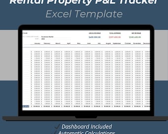 Rental Property Profit and Loss Excel – Landlord Income, Expense and P&L Tracker