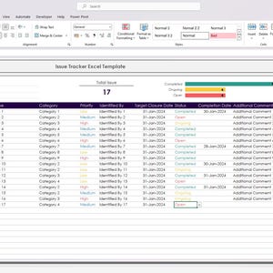 Issue Tracker Excel Template: Project Issue Log & Status Dashboard for ...
